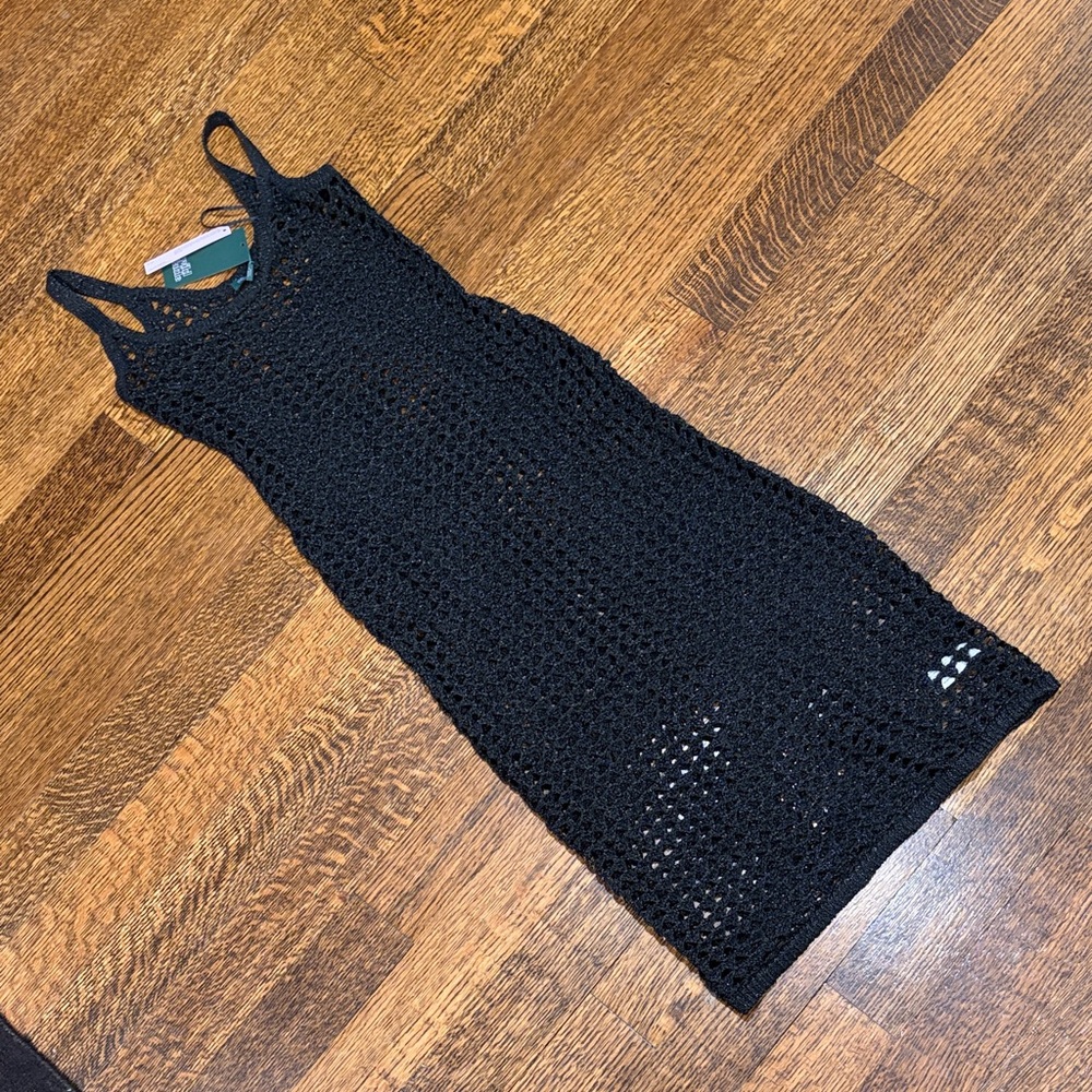 Wild Fable Black Crochet beach coverup tank dress
